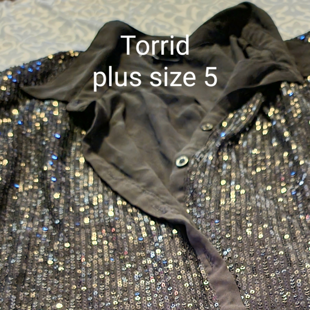 Sequin Button Up Blouse